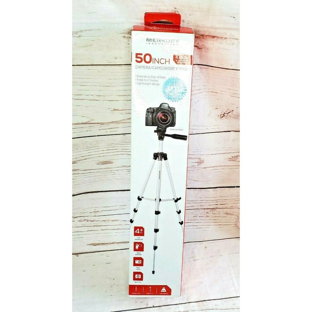 Merkury Innovations Camera/Camcorder Extendable Black Tripod 50"